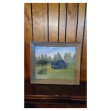 Cabin Scene Oil Painting On Canvas