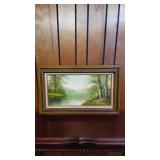 Wood & Water Scene On Canvas