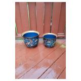 2 Pottery Style Flower Pots