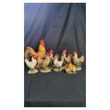 8 Chicken Figurines.