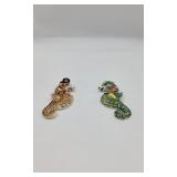 2 Seahorse Anthropomorphic Wall Plaques.