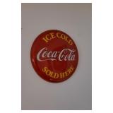 Coca Cola Button Metal Sign