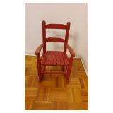 Red Wooden Childs Rocker