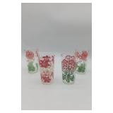 4 Floral Peanut Butter Glasses.