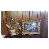 Framed Print In Gold Frame & Musical Design Wall