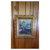Framed Print Of Girl With Dog