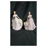 2 Porcelain Home Interior Figurines.