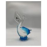 Vintage Murano Pelican With Fish In Mouth.