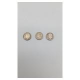 3 Silver Roosevelt Dimes