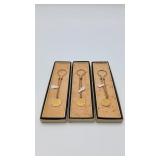 3 "Simmons" Gold Toned Fobs