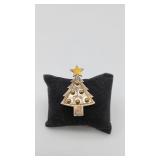 Silver Christmas Tree Brooch