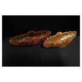 2 Lustreware "Boat" Ruffled Edge Dishes
