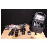 Cannon EOS. Camera With Tripod