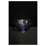 Blue Footed Fruit Bowl. Depression Glass Look.