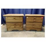 Pair Of Wooden 2-Drawer Nightstands