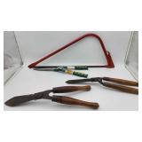 3 Hedge Clippers and a Bow Saw