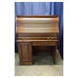 Classic Wooden Roll-Top Desk