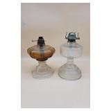 2 Glass Oil Lamps