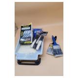 Box of Various Wall Paint Brushes and Misc