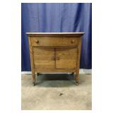 Arts & Crafts Style Oak Buffet Server Cabinet
