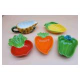 4 Ceramic Vegtable Shaped Bowls
