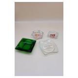 Four Glass Advertising Glass Trays