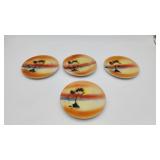 4 Hand-Painted Japense Decorative Plates
