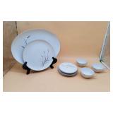 Kaysons Fine China Silver Rythm Pattern Dish Set