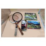 Board Games & Tennis Rakes & Misc