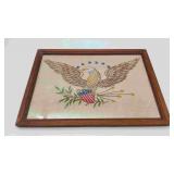 Framed Vintage Crewel Embroidery Piece