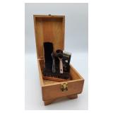 Wooden Shoe Shine Valet Box