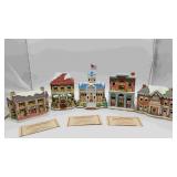 5 Lefton colonial Village Lighted Christmas Houses