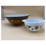 2 Pyrex Early American Mixing Bowls