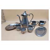 Various Pewter and STainless Steel Serving Items