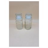 Pair of Cut Glass Lidded Seal Jars