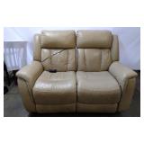 Cream 2-Seat Electric Reclining Love Seat