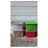4 Storage Totes W/ Lids