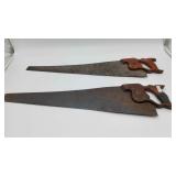 2 Wood Handled Hand Saws