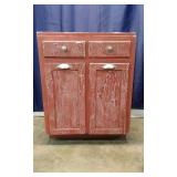 Farmhouse Red Jelly Cupboard Storage Cabinet