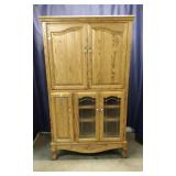 Solid Oak Entertainment Center Armoire
