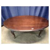Dark Wooden Oval Coffee Table