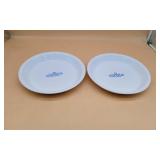 2 Corning Ware Corn Flour Blue Pie Pans