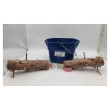 2 Log Peanut Butter Bird Feeders