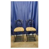 Pair Of Metal Swivel Barstools