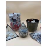Box Of Seashells In Vases