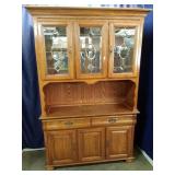 Traditional Two-Piece Wooden Cabinet & Hutch