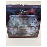 Lotus Twenty-Seven Piece Clear Glass Punch Bowl Se