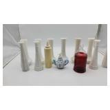 16 Milk Glass Flower Vases