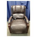 Brown Faux Leather Electric Reclining Chair