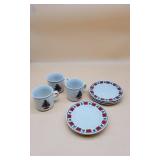 Folk Craft Holiday Homecoming Mugs and Sausers